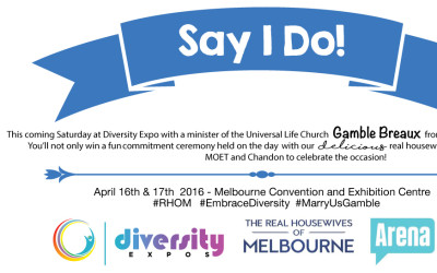 Real Housewives of Melbourne –  Gamble Breaux  at Diversity Expo – Gamble for the competition!